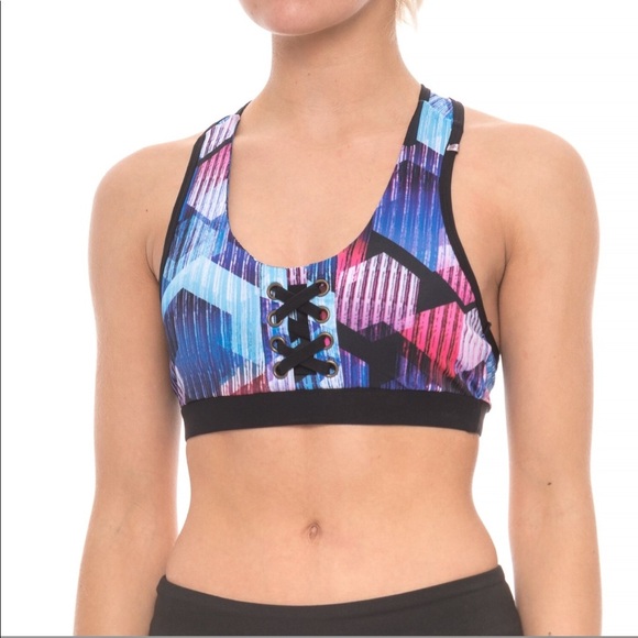 X by Gottex Eyelet Racerback Sports Bra - Picture 1 of 2